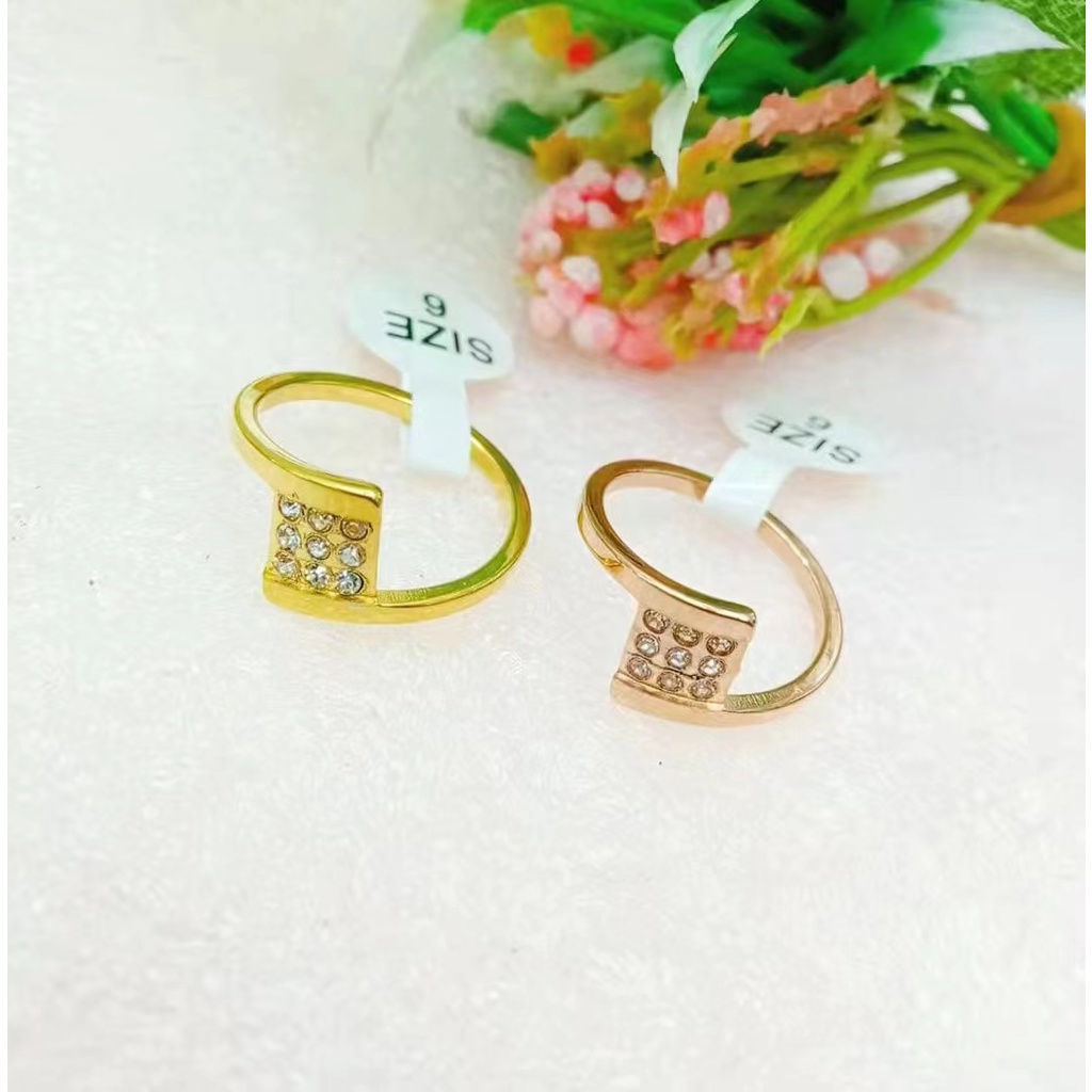 Cincin Titanium Permata Perhiasan Fashion F01-03