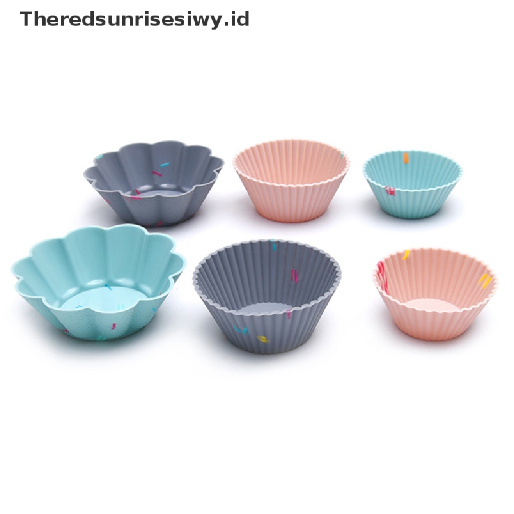 # Alat Rumah Tangga # 6pcs / Set Cetakan Kue Muffin / Cupcake DIY Bahan Silikon