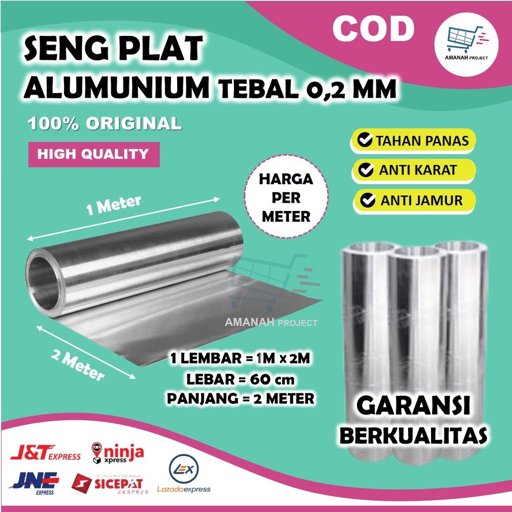 Jual Seng Plat Talang Air Atap Alumunium Aluminium Lembaran Tebal 2 Mm 3 Mm Per Lembar 1 Meter X 0814