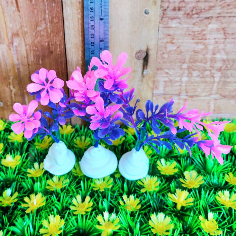 Tanaman Plastik Hiasan Dekorasi Aquarium 10cm Motif Daun Harga per 2 pcs