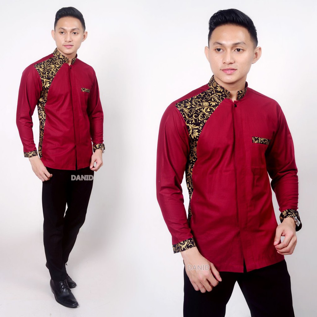 Baju Koko Pria Muslim Gus Azmi Syubbanul Muslimin Koko batik KPB01 Hadroh Azzahir Hilwa Ala Santri