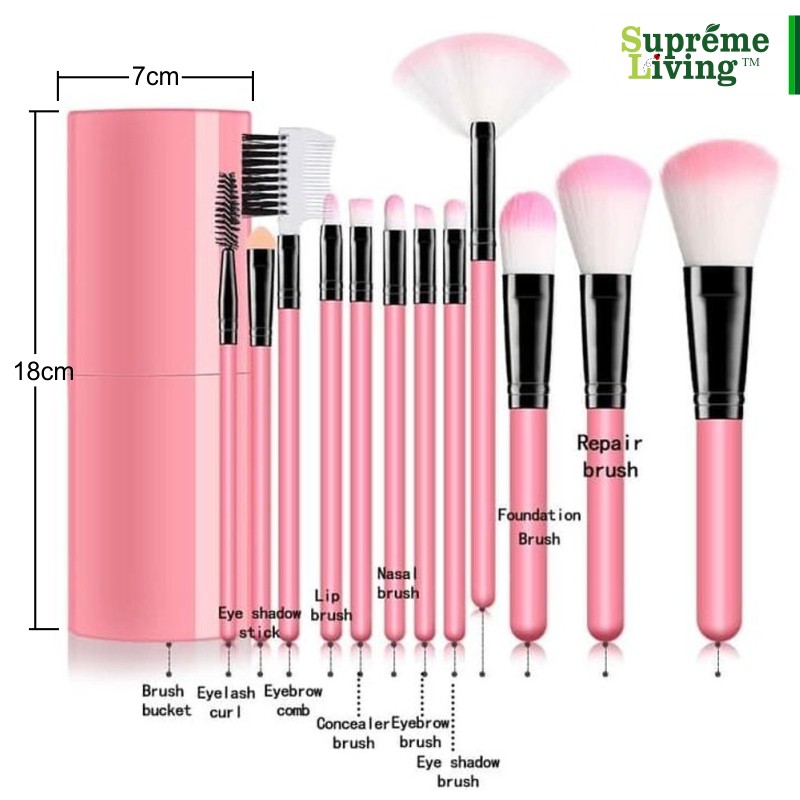 Kuas Make Up Brush Tabung 12 Fungsi in Tube