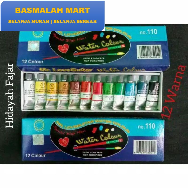 

Termurah Cat air - water colour love guitar 12 Warna Murah