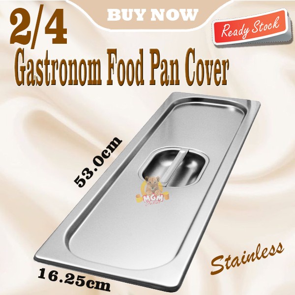 TUTUP Food pan prasmanan Stainless ukuran 2/4 Gastronorm Cover