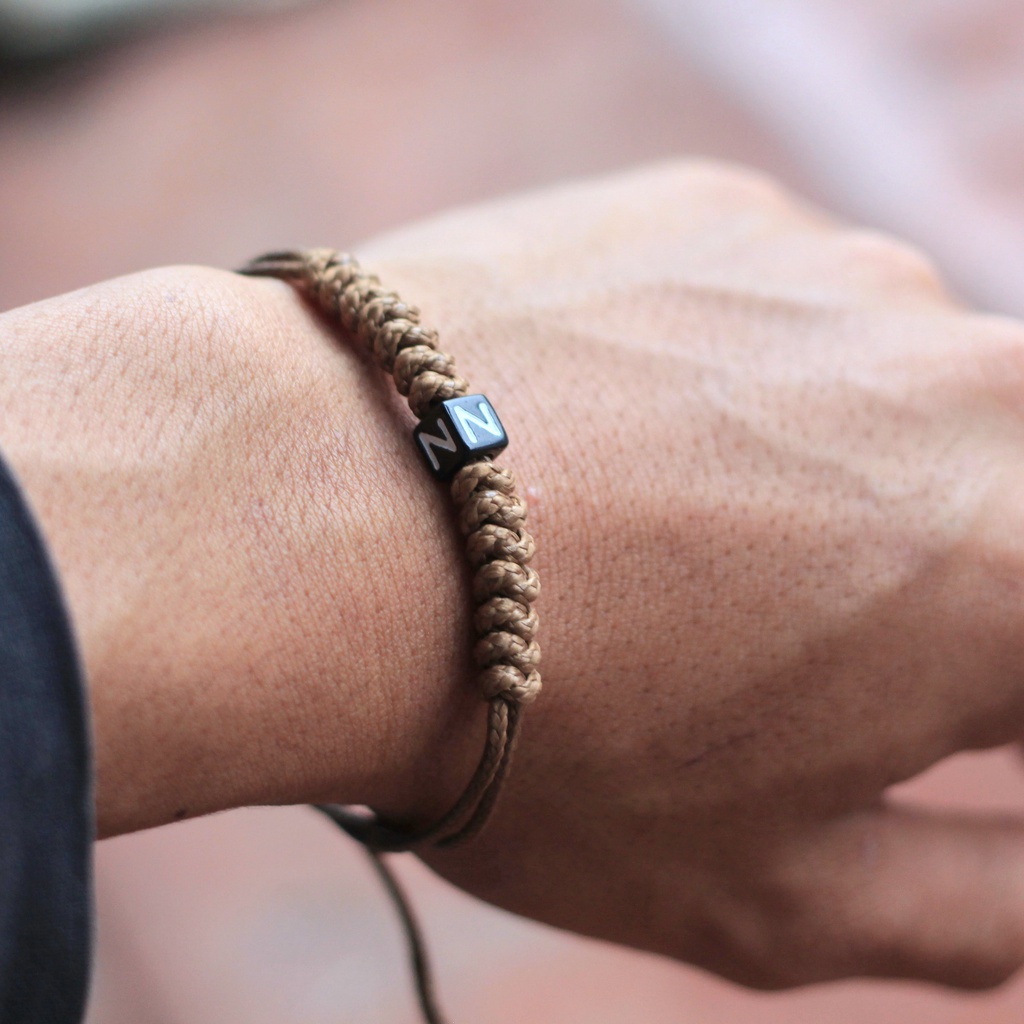 COD | Gelang tangan |Gelang inisial huruf|Gelang couple|Gelang custom|Gelang pria|Gelang hitam|Gelan