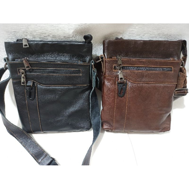 Tas Cowok Kulit / Tas Pria Selempang Kulit Asli