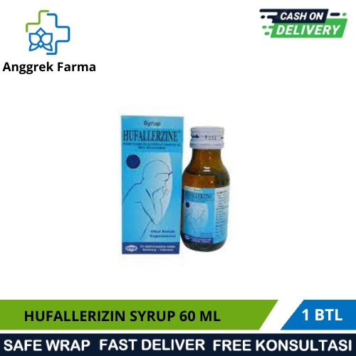 HUFALLERZINE SIRUP 60 ML/OBAT BATUK ANAK/OBAT BATUK DAN ALERGI/OBAT BATUK BERDAHAK DAN ALERGI