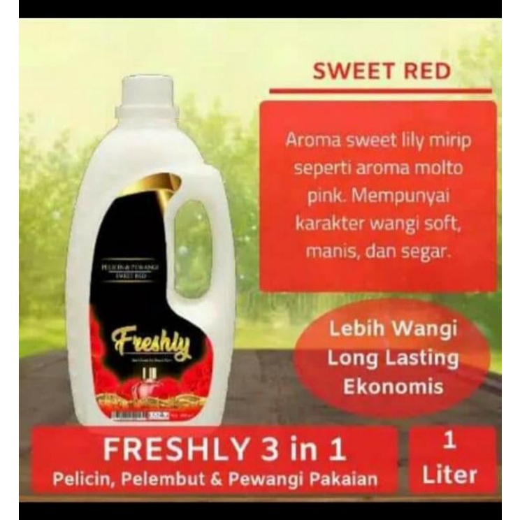 FRESHLY PELICIN DAN PEWANGI LOUNDRY 1000 ml SWEET RED