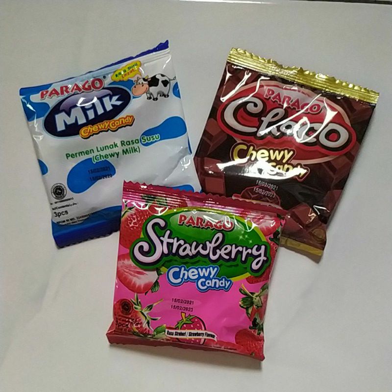 

Parago Chewy Candy 3 pcs Permen Kenyal Rasa Susu