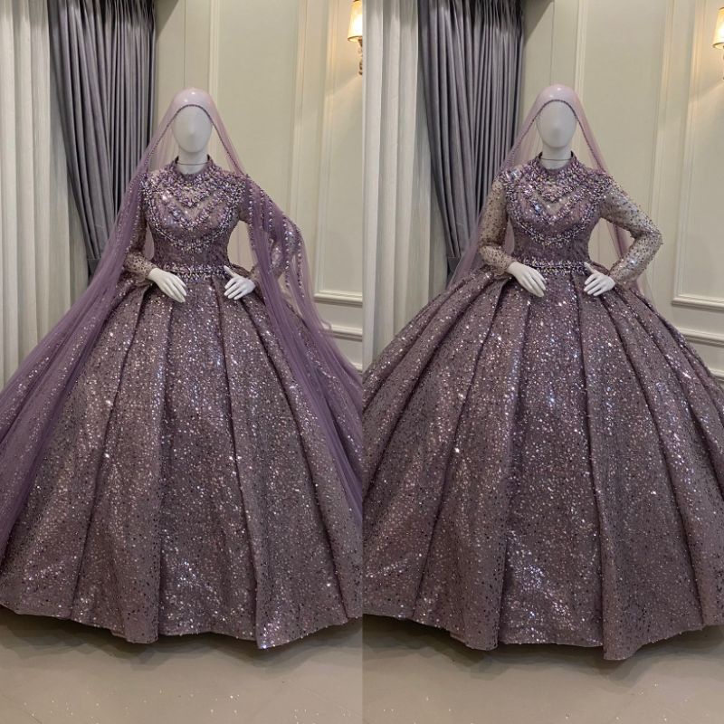 TERBARU//GAUN PENGANTIN BELIMBING MEWAH PREMIUM 2 IN 1//GOWN WEDDING MEWAH BEREKOR