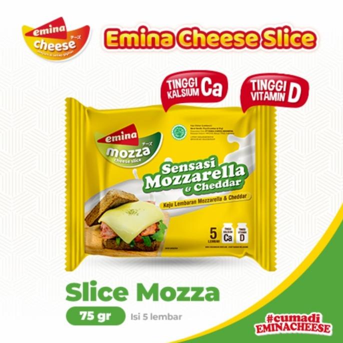 

Emina Keju Mozzarella Cheddar 75gr (5Lembar @15g)