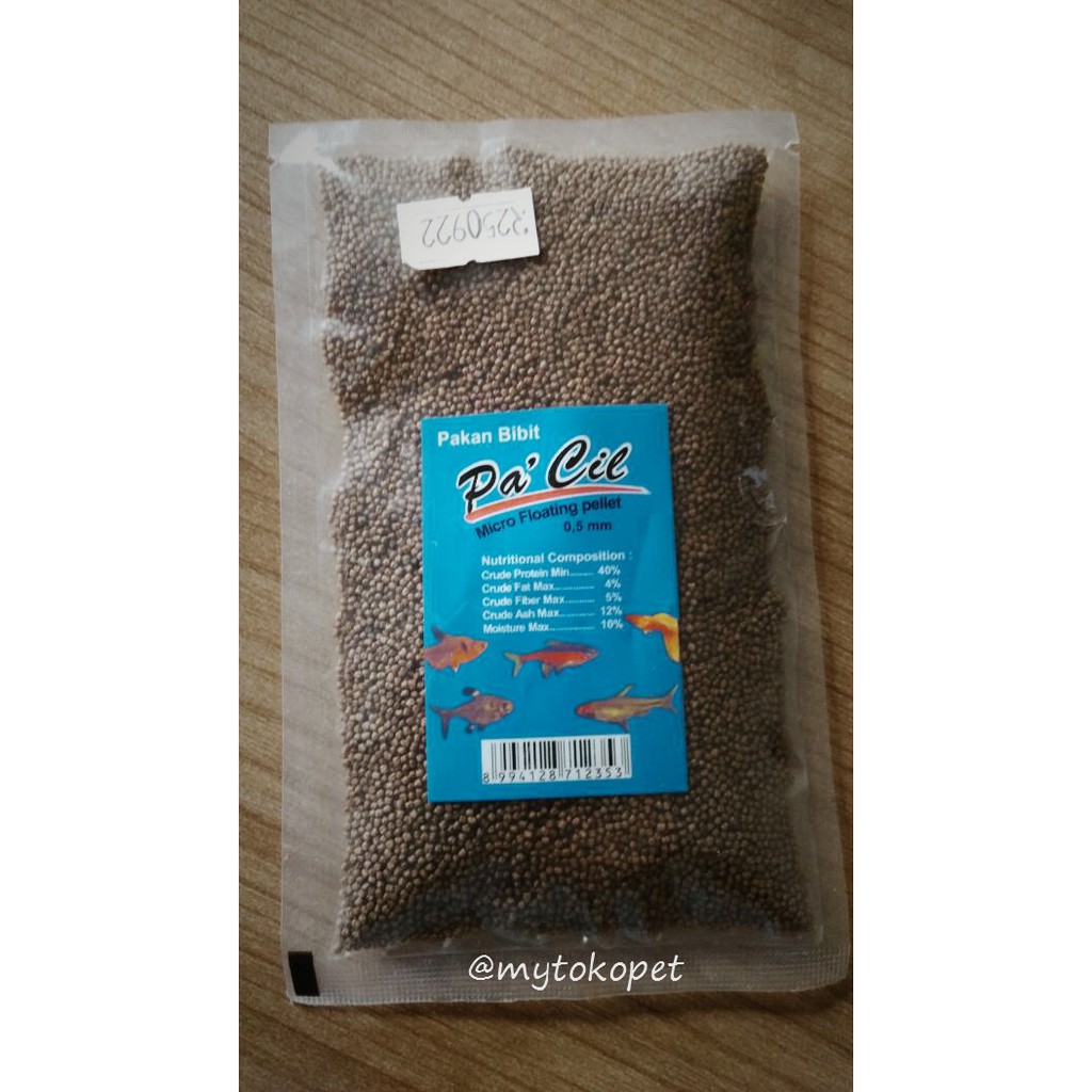 Pakan Bibit PACIL 50gr - pelet mikro 0,5mm, ikan hias kecil