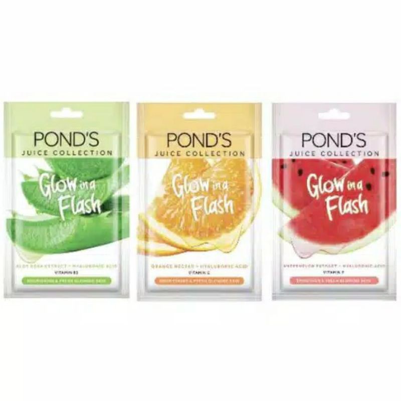 PROMOSI PONDS 20gr MASKER WAJAH JUICE COLLECTION PERAWATAN KOSMETIK WAJAH GLOWING SKIN DISKON MURAH
