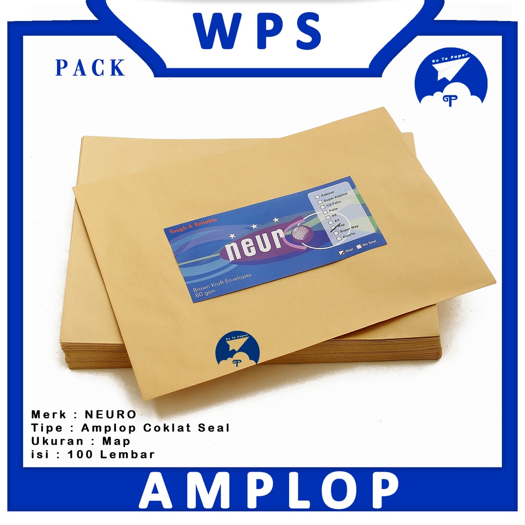 

NEURO - Amplop Cokelat Polos Ukuran Map 80gsm Seal - Pack