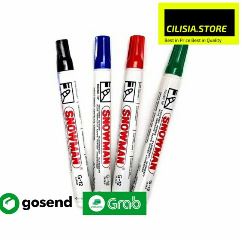 

Spidol Permanen Snowman G-12 Permanent Maker Hitam Biru Merah