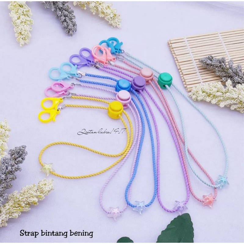 Strap mask premium elastis bintang salju dan bening beli 10 free 2