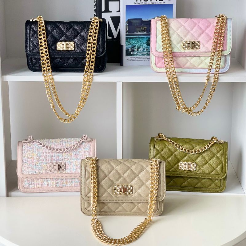 TAS SELEMPANG WANITA|TAS CANTIK||TAS RAJUT PINK||SHOULDER BAG||TAS KADO||TAS PESTA