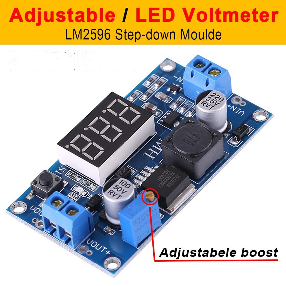 LM2596 Modul Voltmeter Step down DC-DC Adjustable Penurun Tegangan DC Buck  Kalibrasi