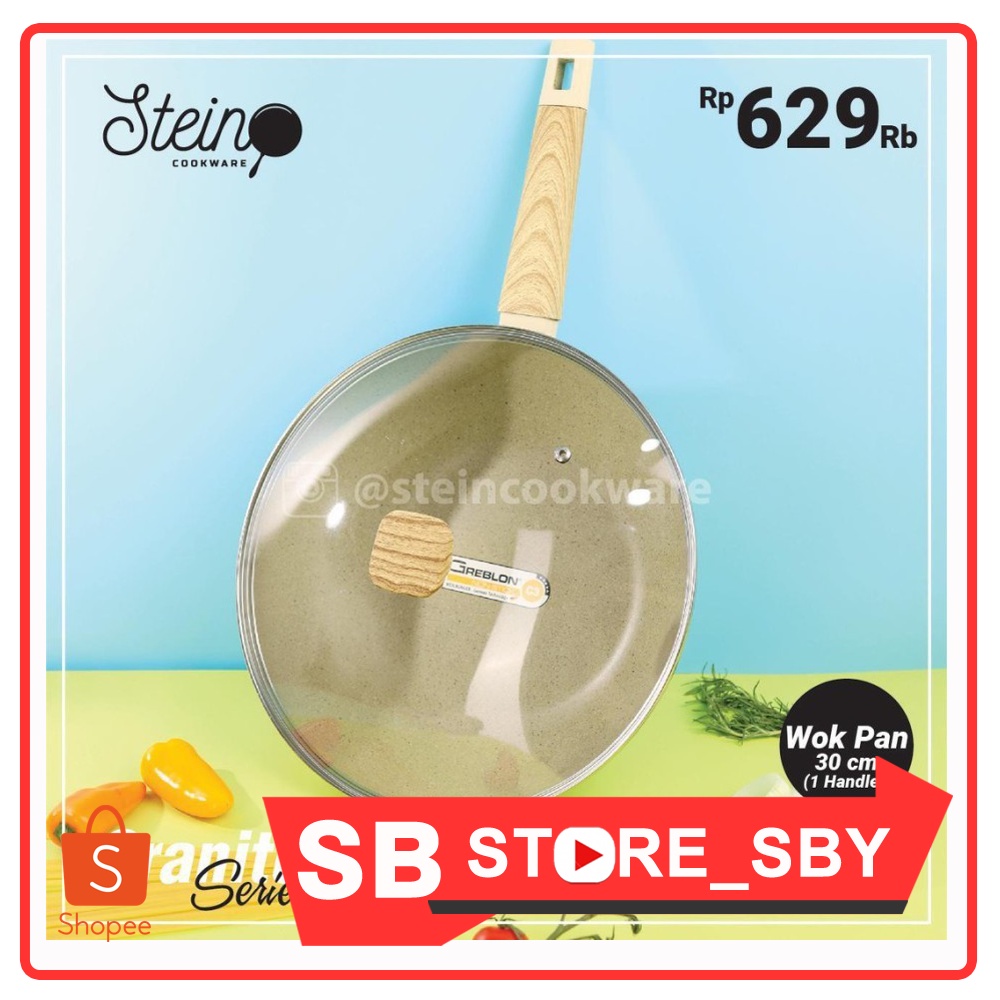 STEIN Cookware Wok Pan 30 cm with Lid / STEIN Wajan