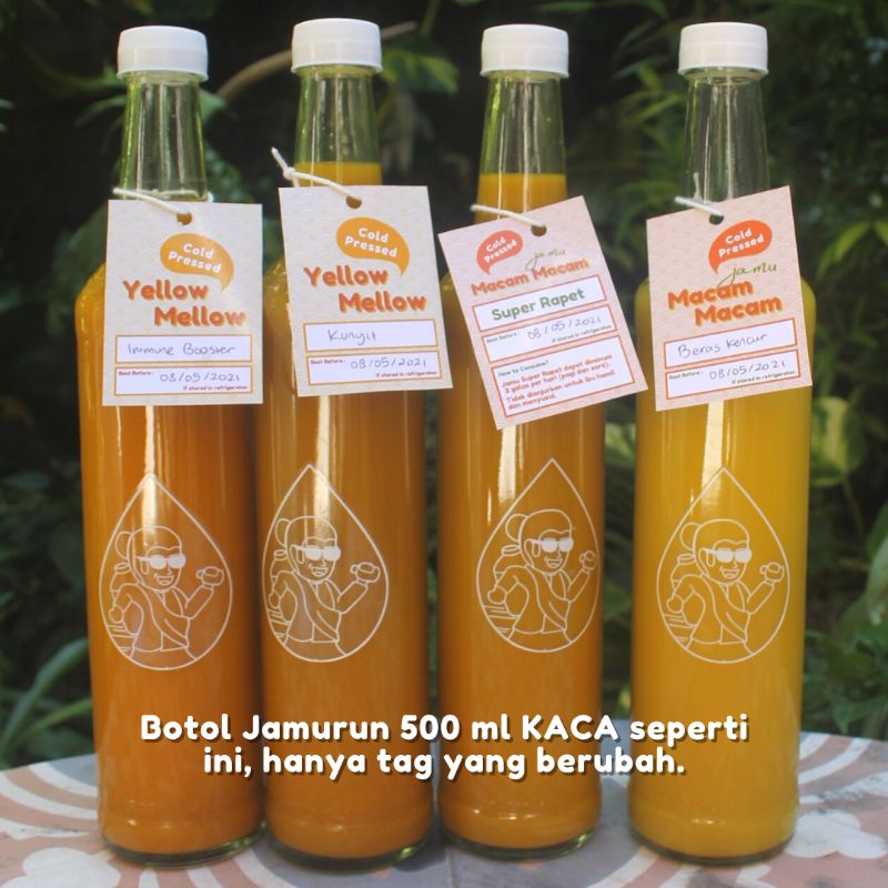 

JAMURUN 500 ml KACA VARIAN KUNYIT Super Rapet, Beras Kencur, Immune Booster Jamu, dll.