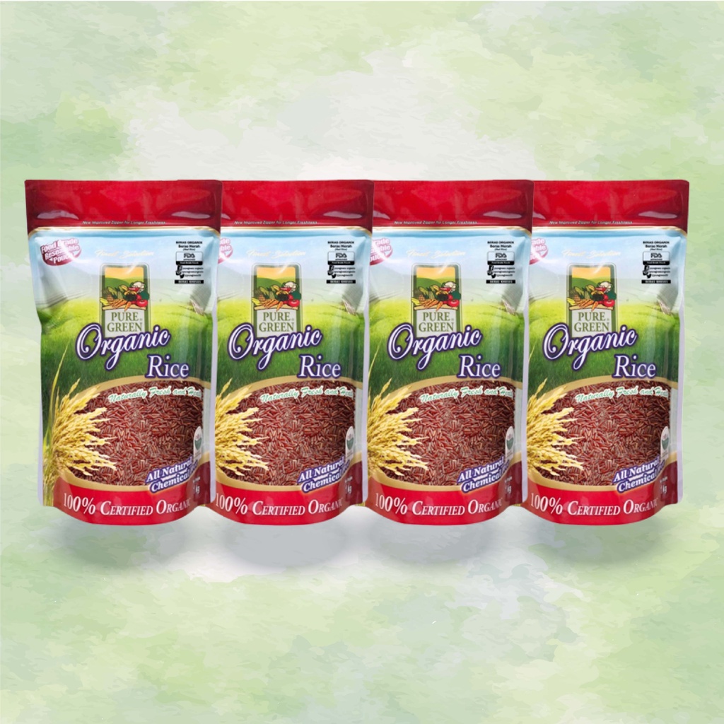 

Puregreen Organic Rice Beras Merah 1 Kg | Bundling 4