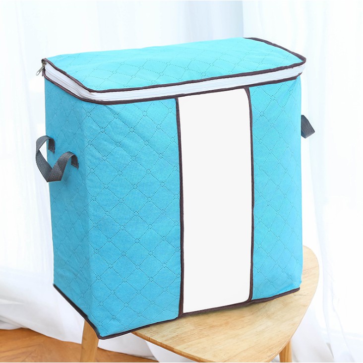 [TOYOU SHOP T04] BAMBOO STORAGE BOX | ORGANIZER BAG | TEMPAT PENYIMPANAN PAKAIAN DAN SELIMUT | TAS PENYIMPANAN | BERDIRI