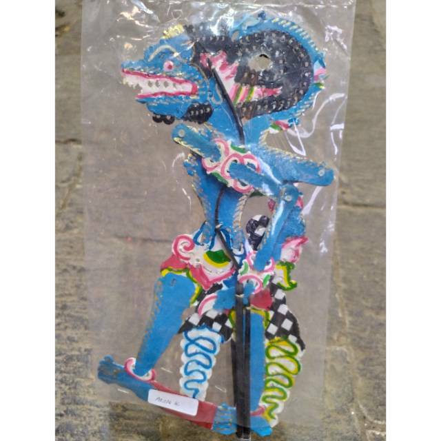 KERAJINAN WAYANG KULIT ANGILA BIRU KIDANGAN BIASA UKURAN 30 CM - PAJANGAN DEKORASI RHMAH MURAH