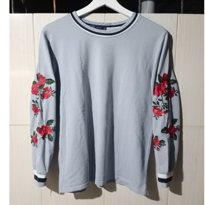 sweater zara embroidered.preloved zara bordir