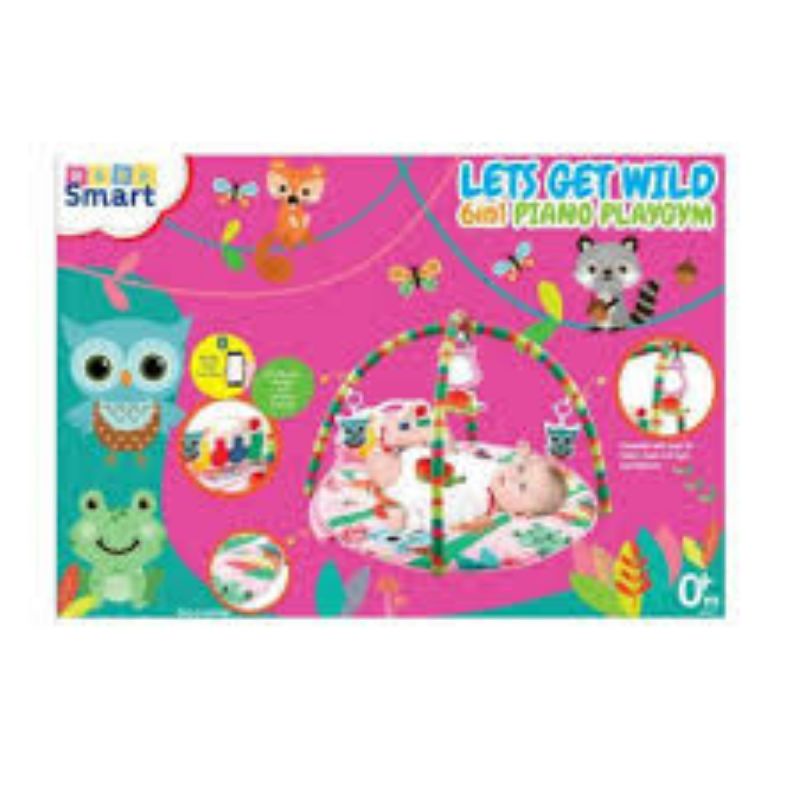 Bebe Smart - 6 in 1 Piano Playgym with Bluetooth (Let’s Get Wild)