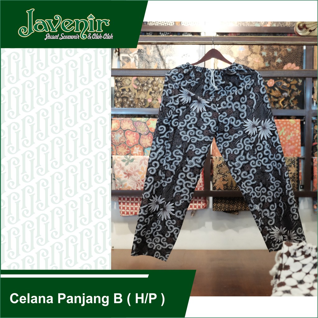 Javenir Celana Panjang Kulot Motif Batik Asli Solo  Pria/Wanita (Putih/Coklat)