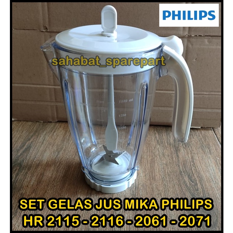 SET GELAS JUS MIKA BLENDER PHILIPS HR 2115 2116 2061 2071