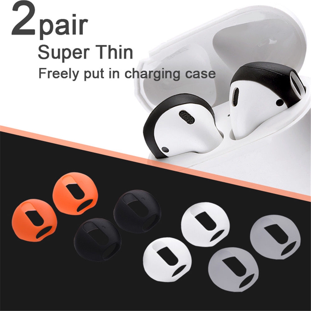 2 Pasang Case Cover Earplug Earphone Bluetooth Bahan Silikon Untuk Iphone