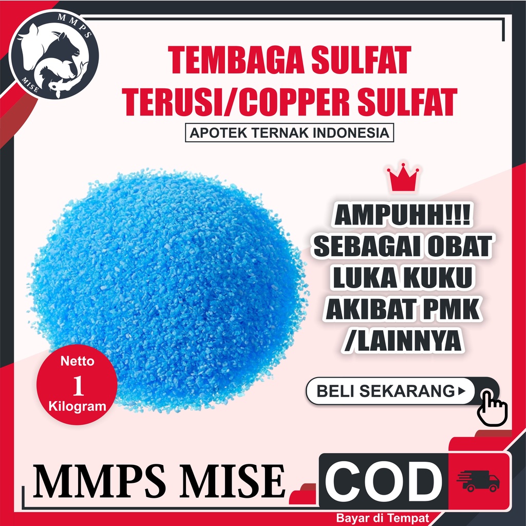 Obat Kaki PMK Tembaga Sulfat - CuSO4 -Terusi -Trusi - Copper Sulphate Terusi Obat Infeksi dan Luka T