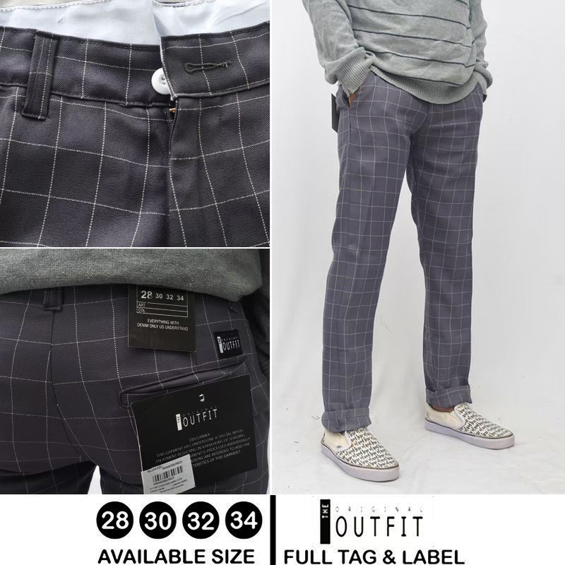 CELANA PANJANG PRIA - CELANA TARTAN - CELANA KOTAK KOTAK - CELANA KATUN - THE ORIGINAL OUTFIT