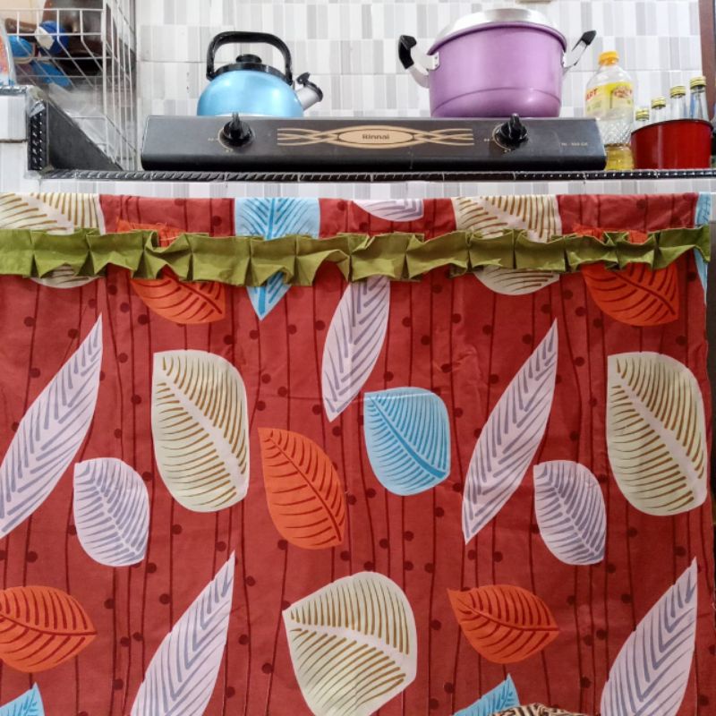 GORDEN HORDEN KORDEN KAIN PENUTUP KOLONG DAPUR UKURAN ± 100X70CM ANEKA MOTIF