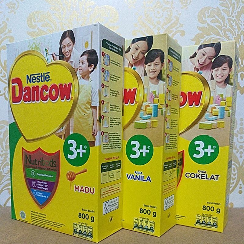 Dancow 3+vanila +Madu cokelat ,800gr