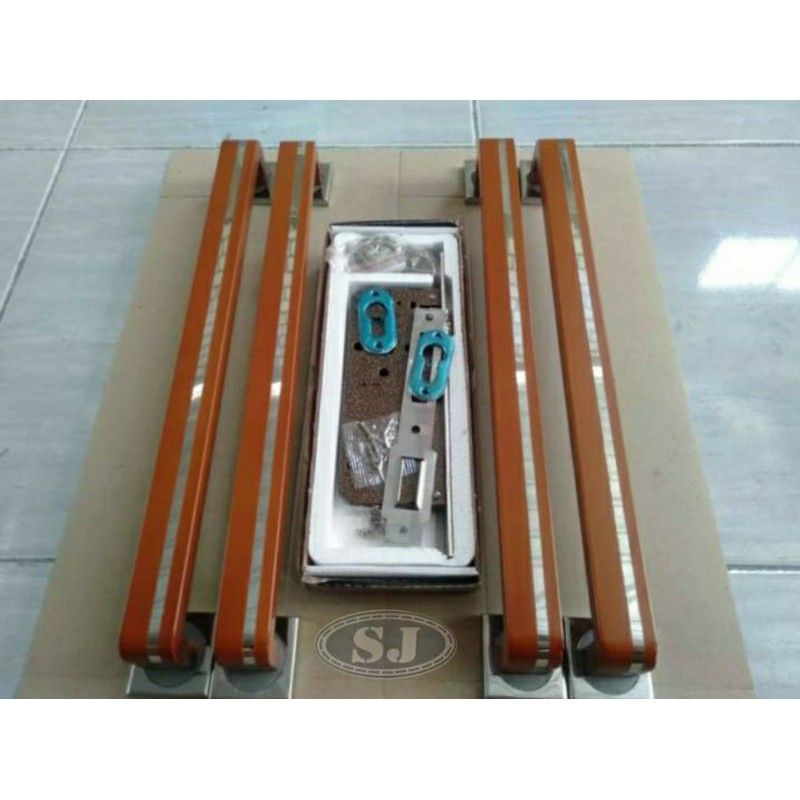 Satu Set Handle Pintu Kunci Hotel Rumah Minimalis 35cm 45cm Gagang Tarikan Pintu StainlessMewah