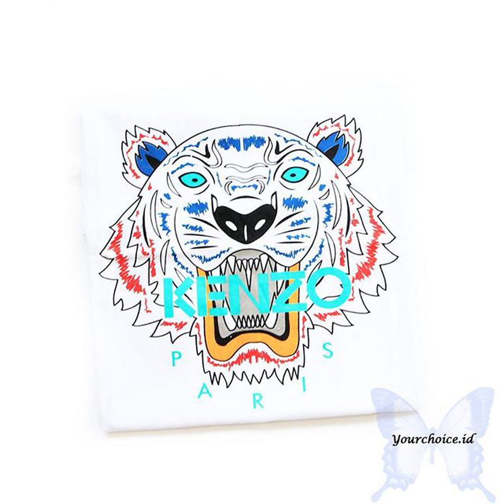 T-Shirt / Tumblr Tee / Kaos Wanita Lengan Pendek Kenzo Tiger Warna Putih