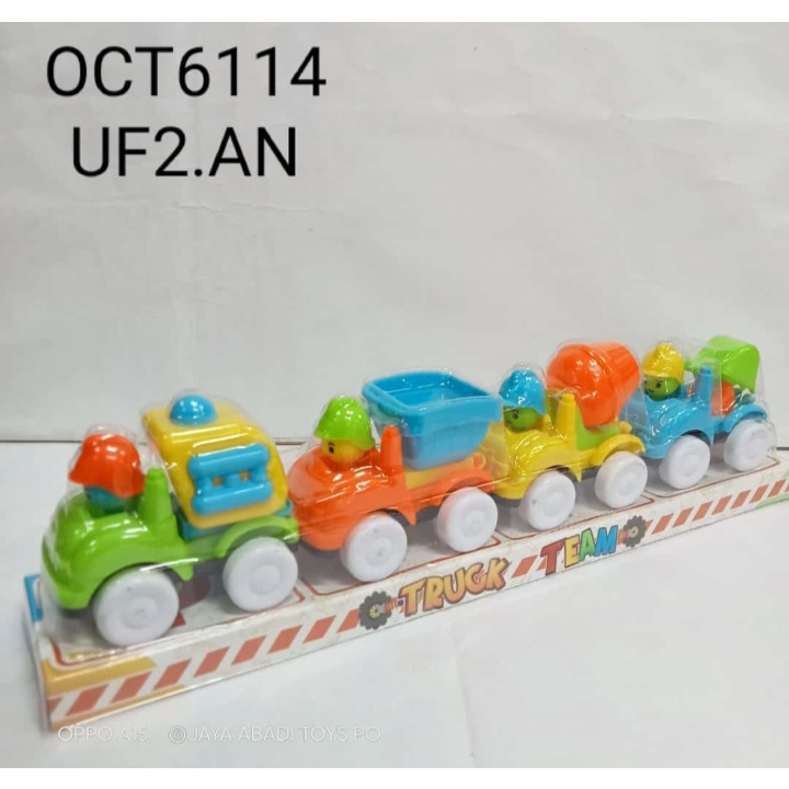 OCT 6114 - Mainan Truck Construction Truk Konstruksi isi 4 mika Cartoon OCT6114