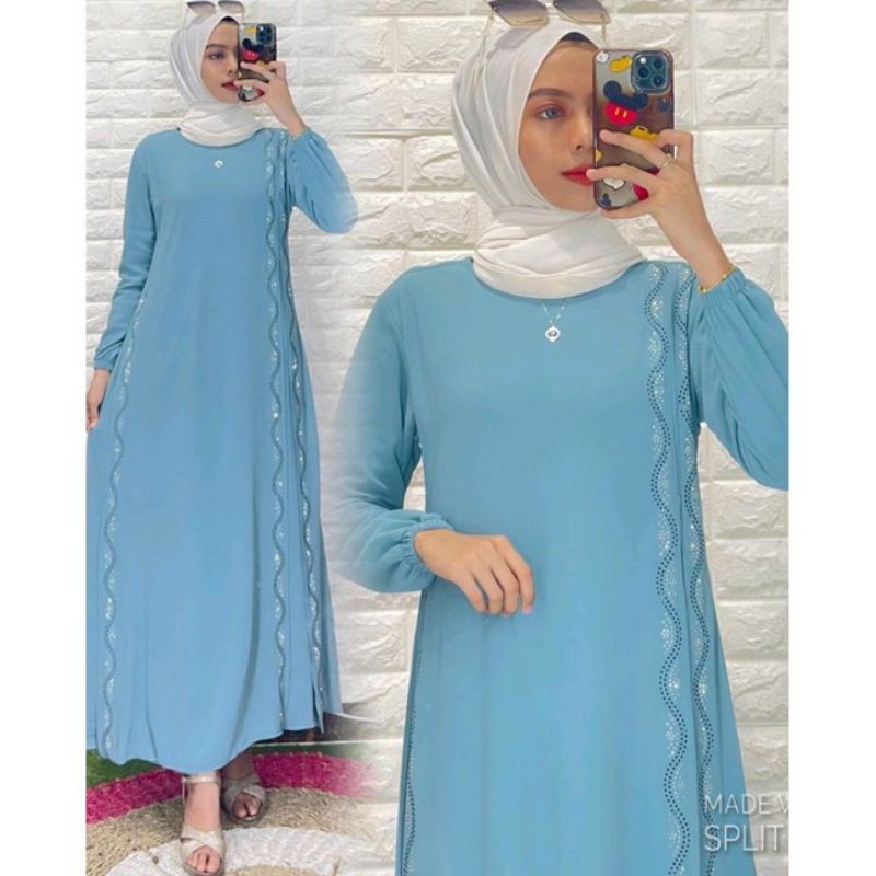 gamis malaysia payet belah samping original