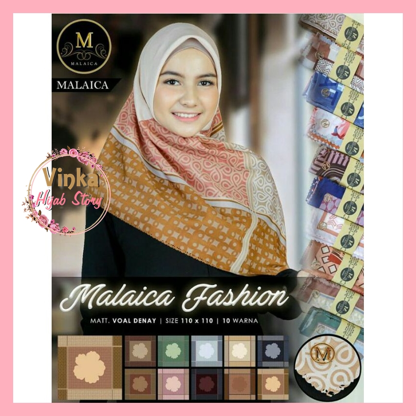VINKA HIJAB HIJAB/JILBAB SEGIEMPAT VOAL DEENAY MALAICA FASHION + LASERCUT LABEL GOLD