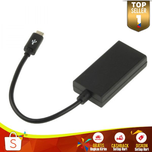 Micro USB to HDMI MHL Adapter Smartphone Handphone Alat Transfer Layar PC ke TV Aman Mudah Digunakan