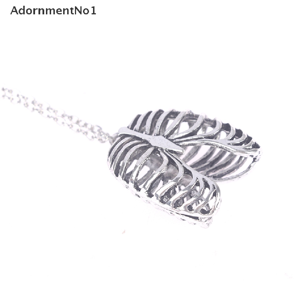 (AdornmentNo1) Kalung Rantai Silver Liontin Kerangka Anatomi Gaya Gothic Vintage Retro Punk Untuk Wanita