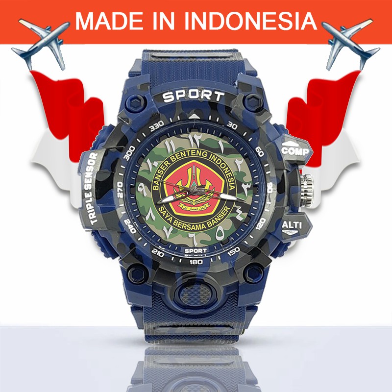{Istimewa} Jam Tangan BANSER NU (Kami Bersama Banser) -Biru Army Water Resistant
