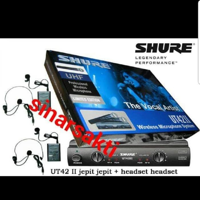 gitar bass murah berkualitas Mic wireless shure UT 42 ll ( clip on + headset ) Diskon