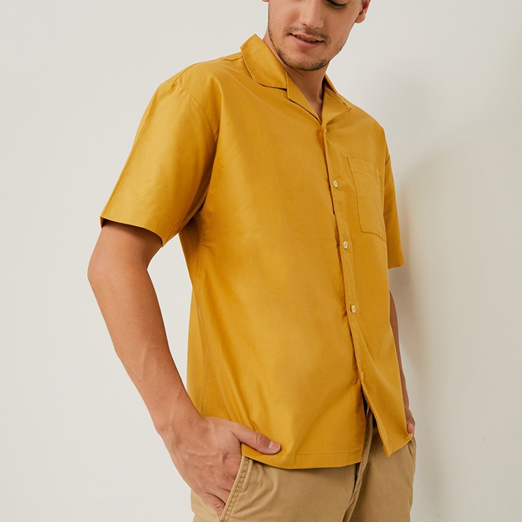 Kemeja Pria Albert - Mustard Loose Fit Shirt