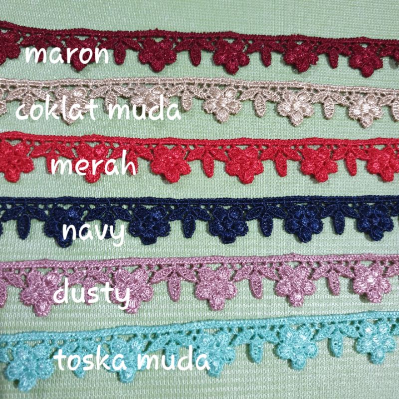 Renda Gyper Melati 3 Daun Per 13,5 M