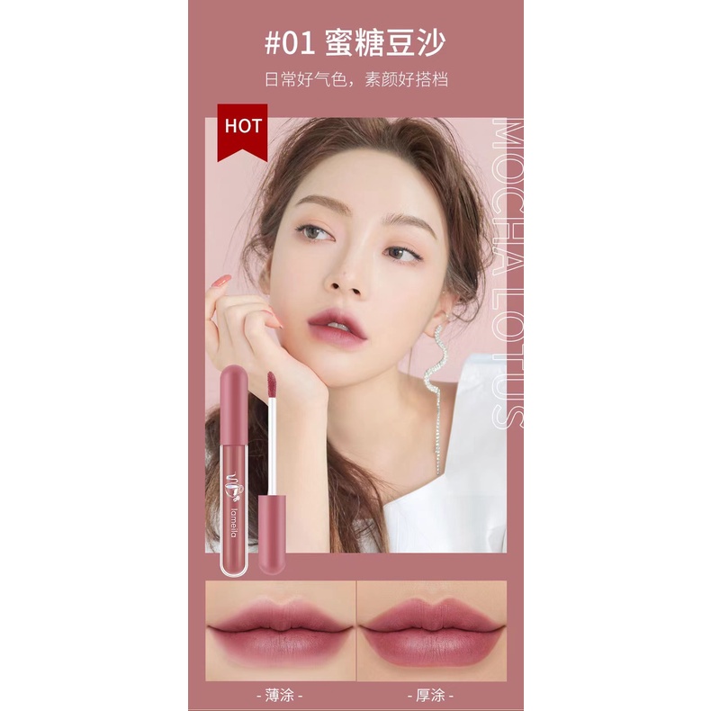 Lameila Lipstik Lip Glaze Matte LIQUID SILKY Kosmetik Bibir Tahan Lama