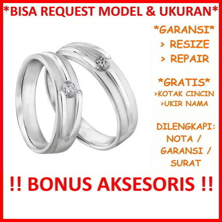 Garansi Silver Asli Gratis Ukir Nama Bisa Pesan Model Cincin Perak Couple Kawin Nikah Tunangan Id485