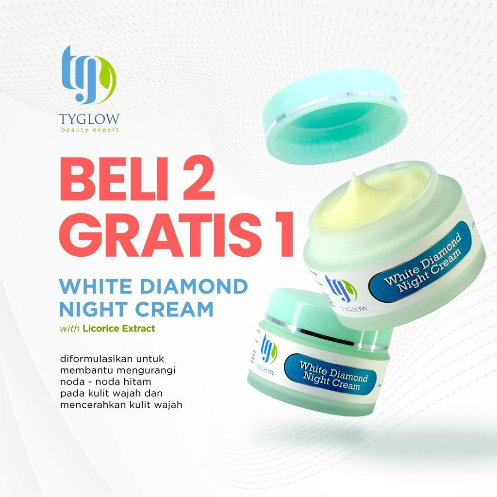 Tyglow White Diamond Night Cream - krim malang glowing